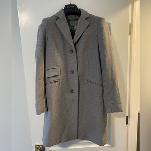 Gray Lauren Ralph Lauren single breasted womans coat.